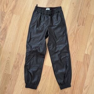 Aritzia Babaton Zedel dark brown leather jogger pants